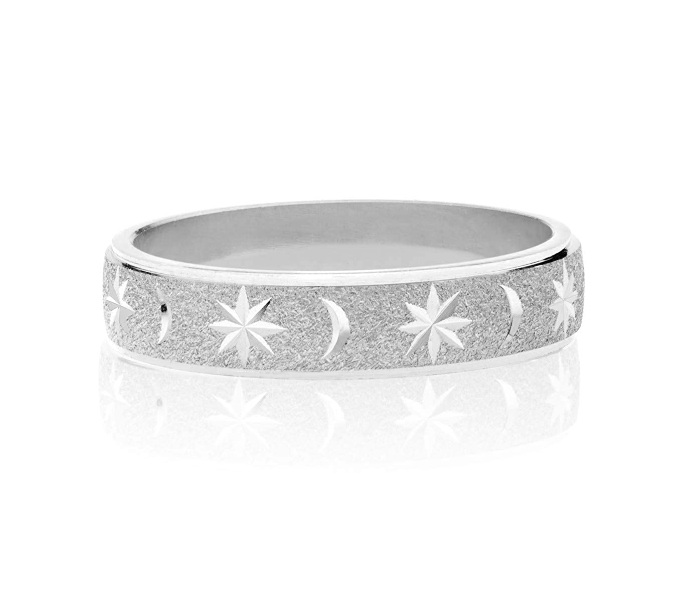 Jewelili Cross Texture Men's Ring with Natural White Round Diamonds in  Sterling Silver 1/10 CTTW
